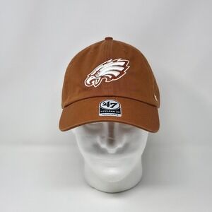'47‎ Brand Clean Up Philadelphia Eagles Brown Khaki Dad Hat Cap NFL Adjustable